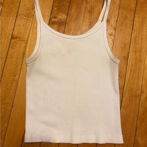 Brandy Melville White Fitted Ribbed Tank Top